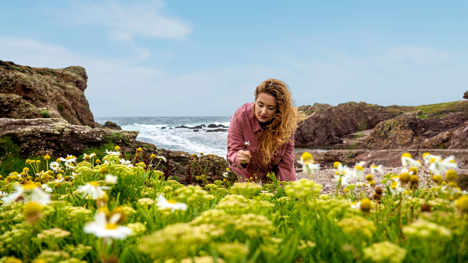 Pippa Foraging on the Island's beaches